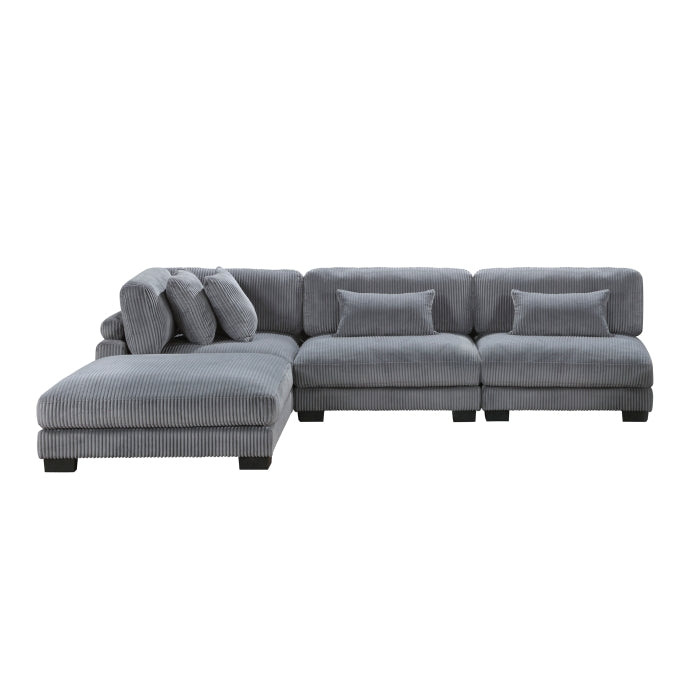 Traverse 4-Piece Modular Sectional with Ottoman (8555GY*2AC1CROT)