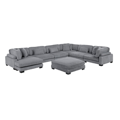 Traverse 7-Piece Modular Sectional with Reversible Chaise and Ottoman (8555GY*2CR3ACVCOT)