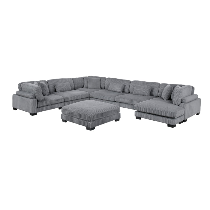 Traverse 7-Piece Modular Sectional with Reversible Chaise and Ottoman (8555GY*2CR3ACVCOT)
