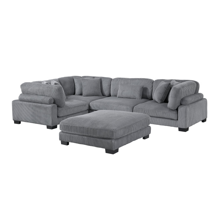 Traverse 5-Piece Modular Sectional with Ottoman (8555GY*3CRACOT)