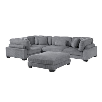 Traverse 5-Piece Modular Sectional with Ottoman (8555GY*3CRACOT)