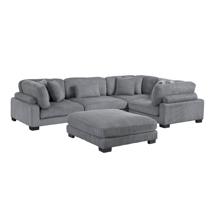 Traverse 5-Piece Modular Sectional with Ottoman (8555GY*3CRACOT)