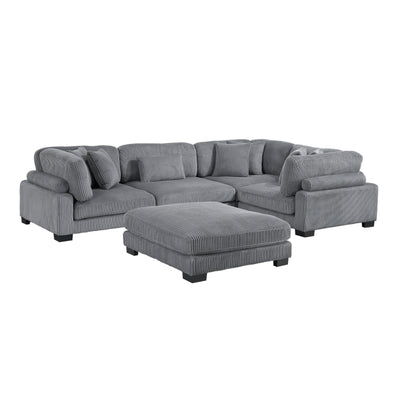 Traverse 5-Piece Modular Sectional with Ottoman (8555GY*3CRACOT)