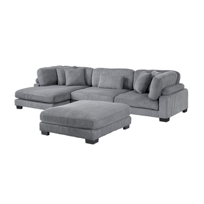 Traverse 4-Piece Modular Sectional with Reversible Chaise and Ottoman (8555GY*CRACVCOT)
