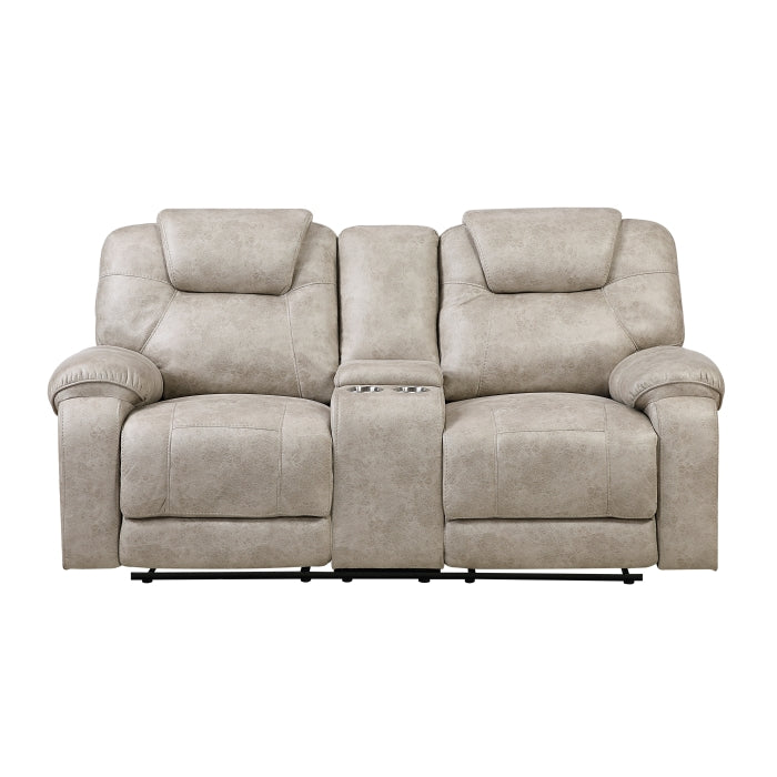 Gainesville Power Reclining Loveseat with Center Console — Pewter Manual