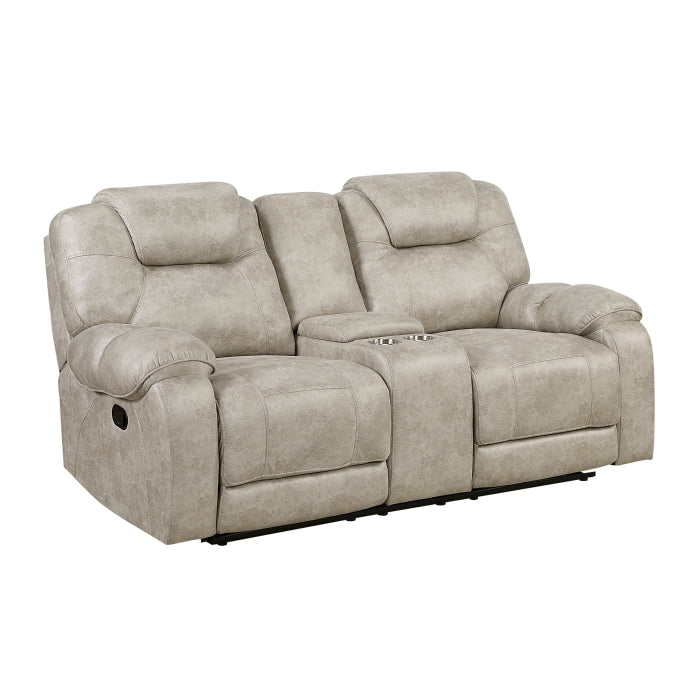 Gainesville Power Reclining Loveseat with Center Console — Pewter Manual