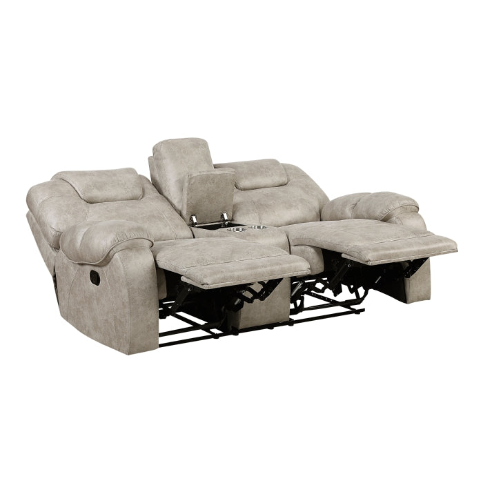 Gainesville Power Reclining Loveseat with Center Console — Pewter Manual