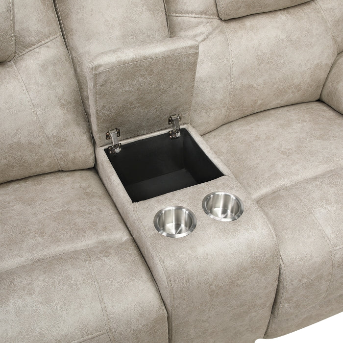 Gainesville Power Reclining Loveseat with Center Console — Pewter Manual