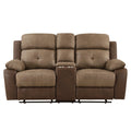 Glendale Double Glider Reclining Love Seat with Center Console