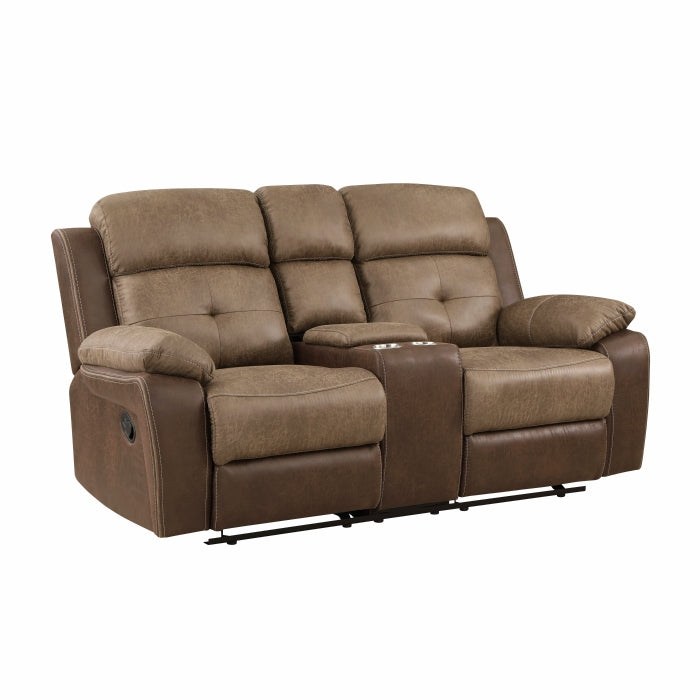 Glendale Double Glider Reclining Love Seat with Center Console