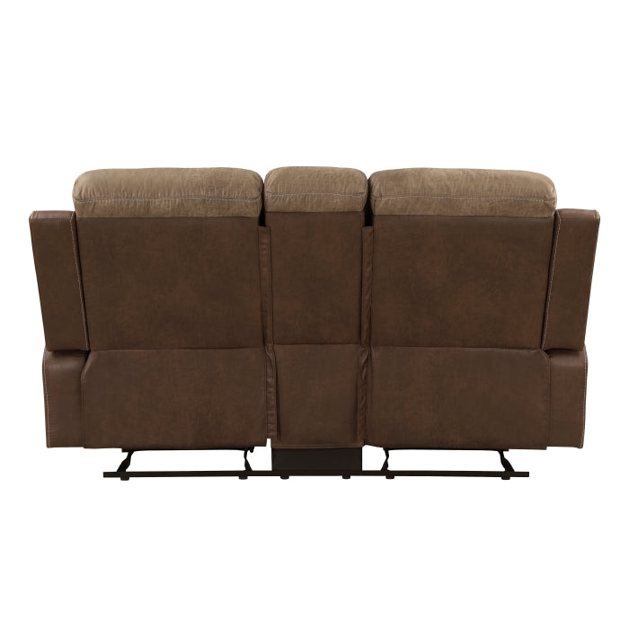 Glendale Double Glider Reclining Love Seat with Center Console