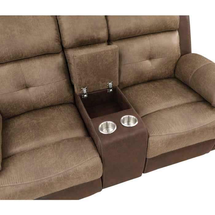 Glendale Double Glider Reclining Love Seat with Center Console