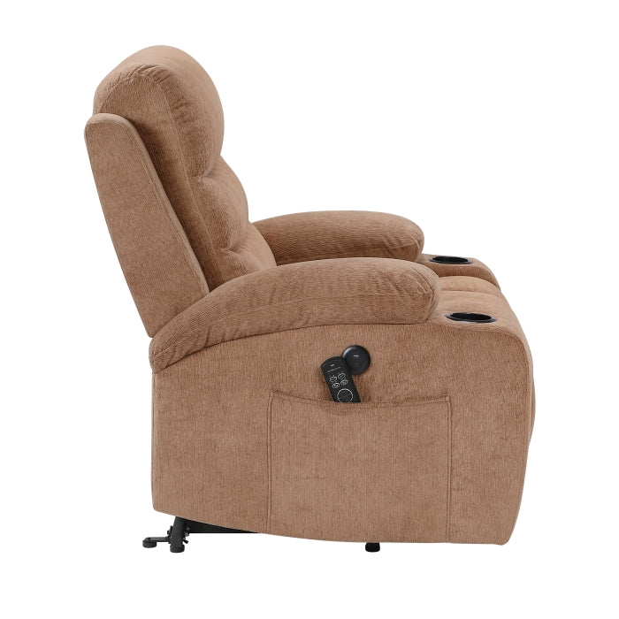 Sereno Power Lift Chair with Massage, Heat, Charging Ports and Cup-holders (9000BRW-1LTM)