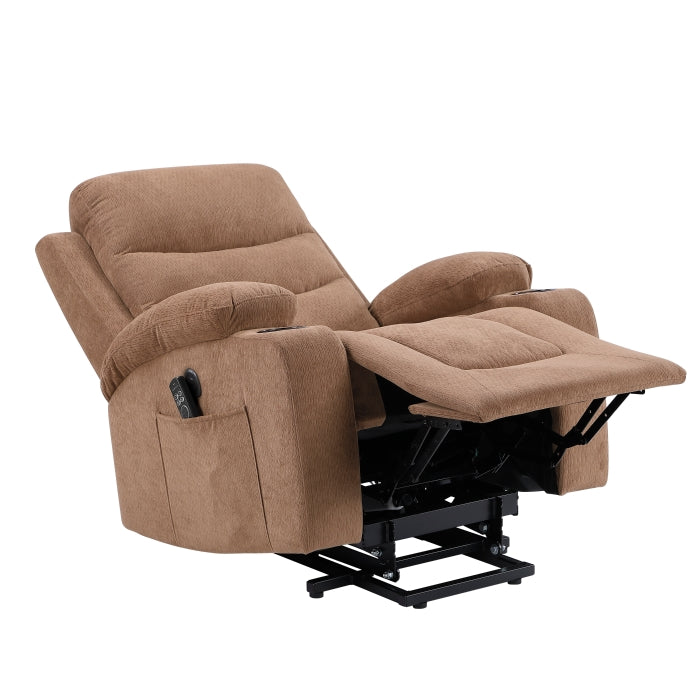 Sereno Power Lift Chair with Massage, Heat, Charging Ports and Cup-holders (9000BRW-1LTM)