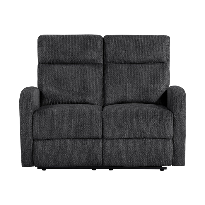 Allen Reclining Loveseat with Center Console — Dark gray Manual