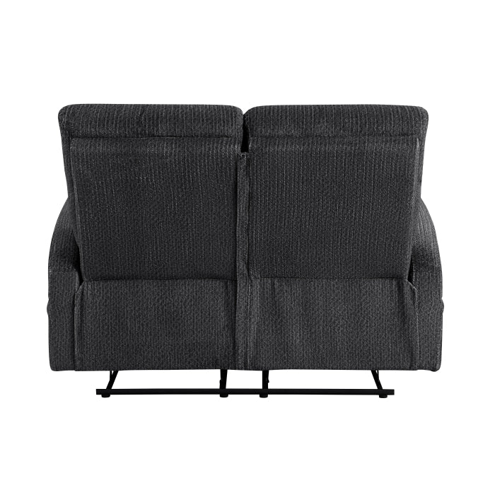 Allen Reclining Loveseat with Center Console — Dark gray Manual