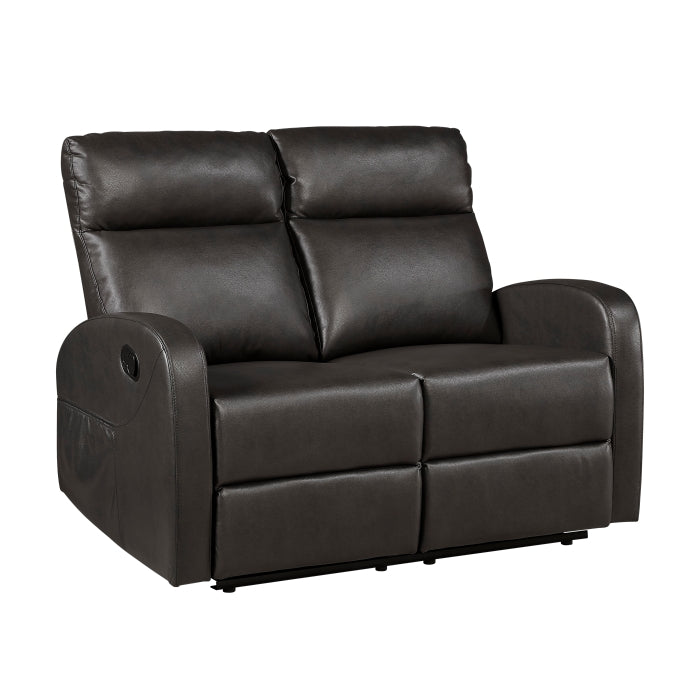 Allen Reclining Loveseat with Center Console — Espresso Manual