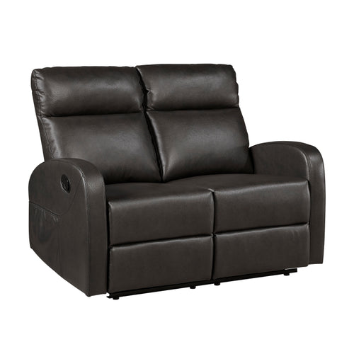Allen Reclining Loveseat with Center Console — Espresso Manual