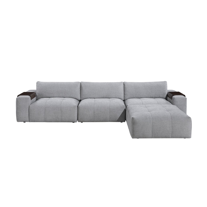 9155GY*41L1ROT 4-Piece Modular Sectional with Ottoman