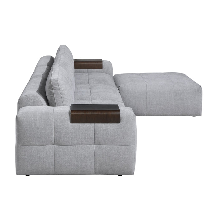 9155GY*41L1ROT 4-Piece Modular Sectional with Ottoman
