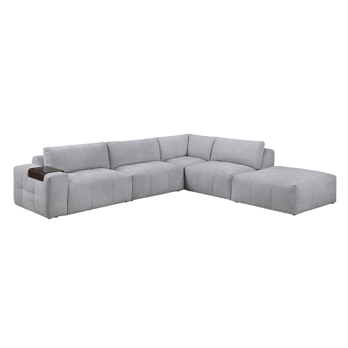 9155GY*51LOT 5-Piece Modular Sectional with Ottoman