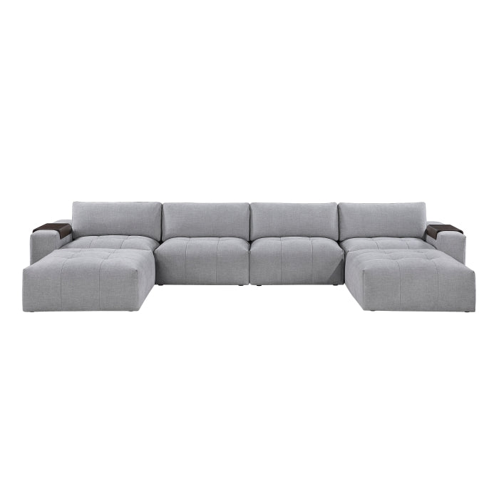 9155GY*61L1R2OT 6-Piece Modular Sectional with Two Ottomans
