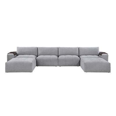 9155GY*61L1R2OT 6-Piece Modular Sectional with Two Ottomans