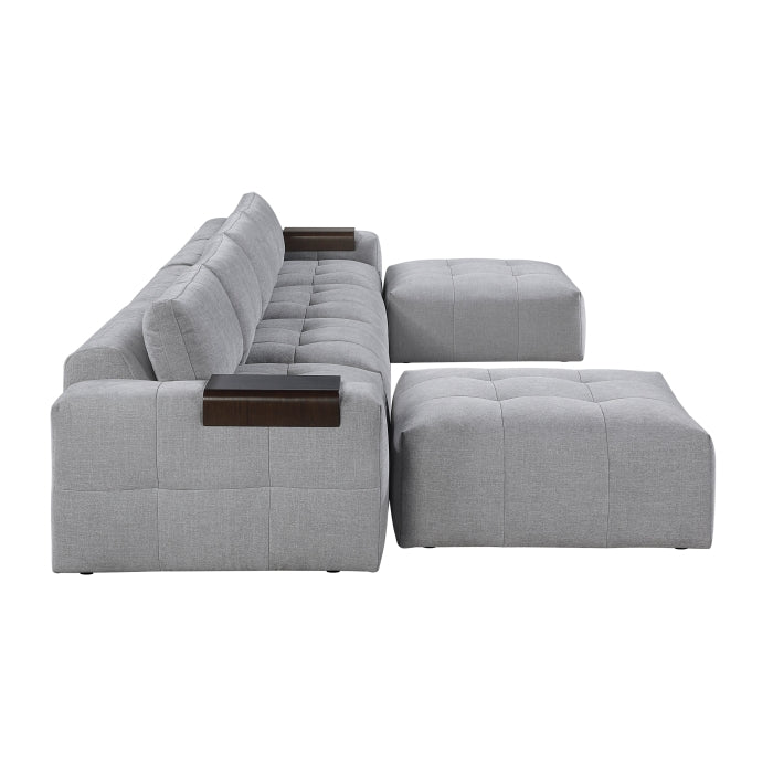 9155GY*61L1R2OT 6-Piece Modular Sectional with Two Ottomans