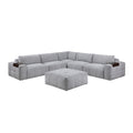 9155GY*61L1ROT 6-Piece Modular Sectional with Ottoman