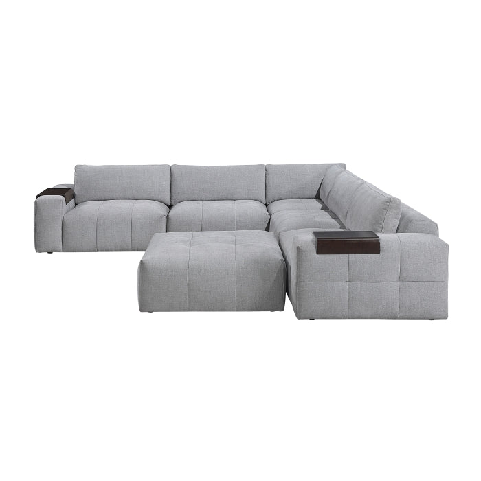 9155GY*61L1ROT 6-Piece Modular Sectional with Ottoman