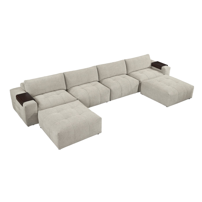 9155TP*61L1R2OT 6-Piece Modular Sectional with Two Ottomans