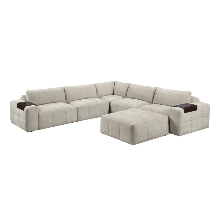 9155TP*61L1ROT 6-Piece Modular Sectional with Ottoman