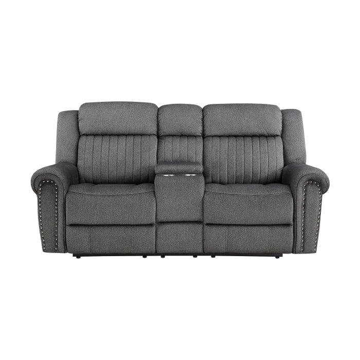 Brennen Reclining Loveseat — Charcoal Power