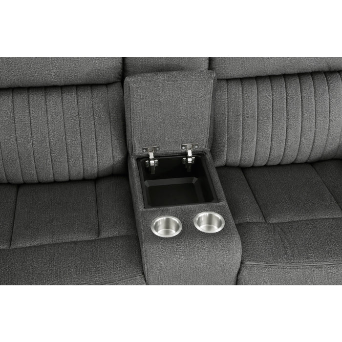 Brennen Reclining Loveseat — Charcoal Power