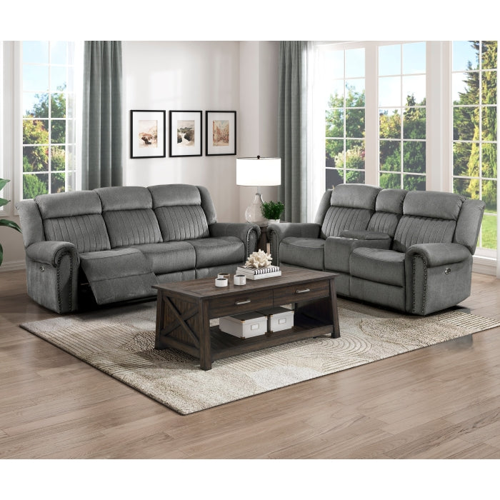 Brennen Reclining Loveseat — Charcoal Power