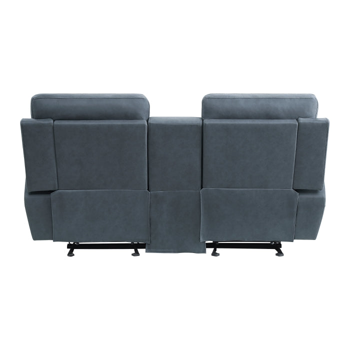 Clifton Glider Reclining Loveseat with Center Console — Blue Manual