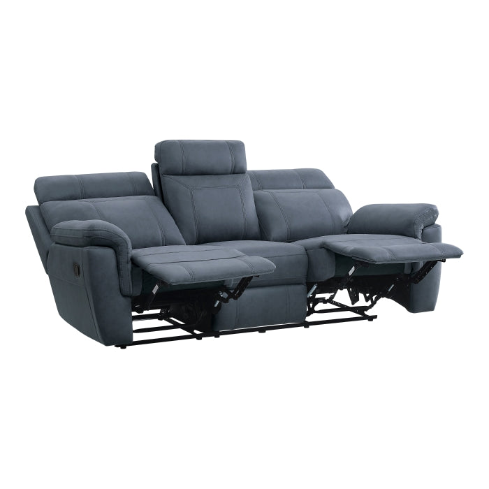 Clifton Double Reclining Sofa with Center Drop-Down Cup Holders (9301BUE-3)