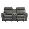 Clifton Glider Reclining Loveseat with Center Console — Pewter Manual