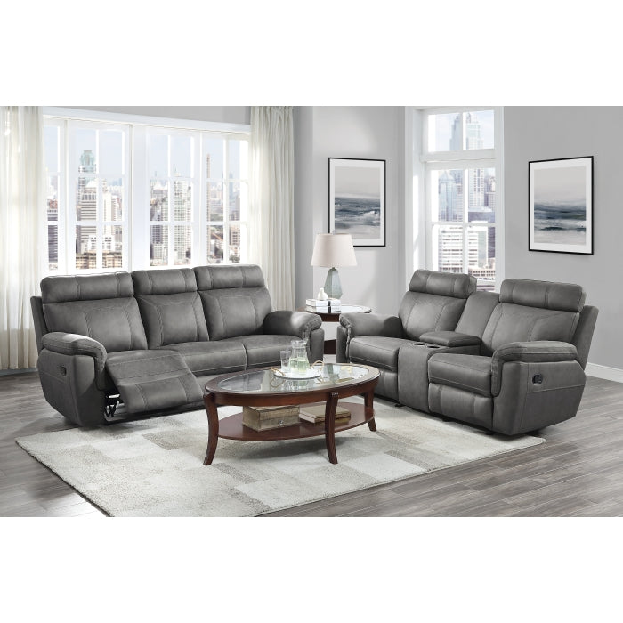 Clifton Glider Reclining Loveseat with Center Console — Pewter Manual