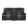 Double Glider Reclining Love Seat with Center Console, Receptacles and USB Ports - Fabian - HD product view
