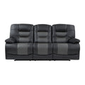 Double Reclining Sofa with Center Drop-Down Cup Holders, Receptacles and USB Ports - Fabian - HD product view
