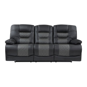 H01 Double Powe Reclining Sofa with Center Drop-Down Cup Holders, Receptacles and USB Ports - Clearance