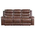 Putnam Power Double Reclining Sofa with Center Drop-Down Cup Holders, Receptacles and USB Ports (9405BR-3PW)