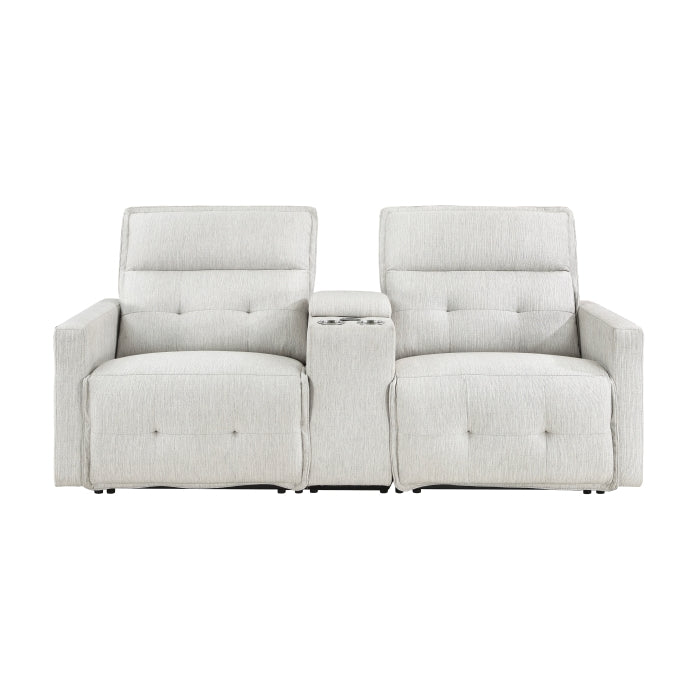 Salida Power Double Reclining Love Seat with Center Console and Power Headrests