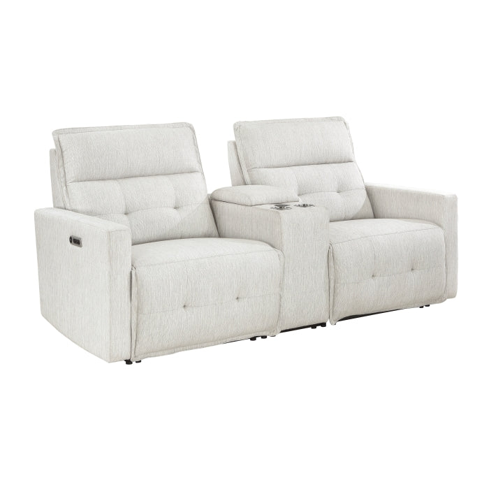 Salida Power Double Reclining Love Seat with Center Console and Power Headrests