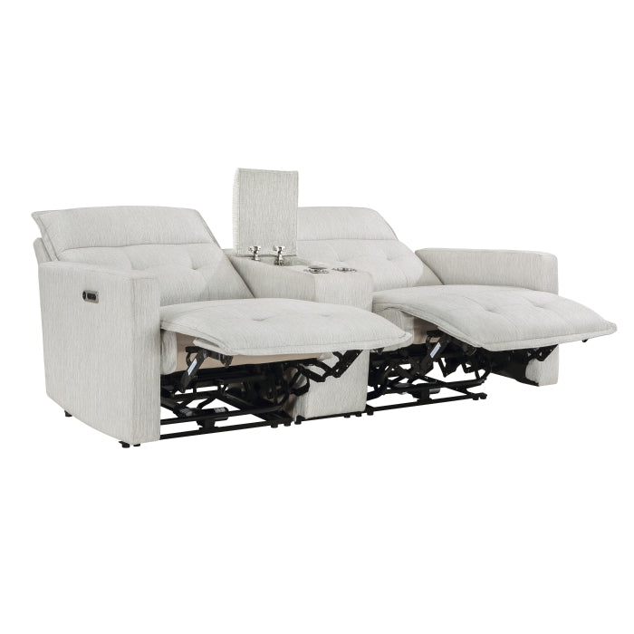 Salida Power Double Reclining Love Seat with Center Console and Power Headrests