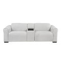 McPherson Power Double Reclining Love Seat with Center Console and Power Headrests, Charging Ports