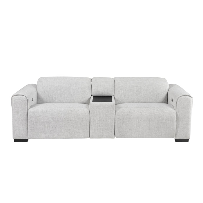 McPherson Power Double Reclining Love Seat with Center Console and Power Headrests, Charging Ports