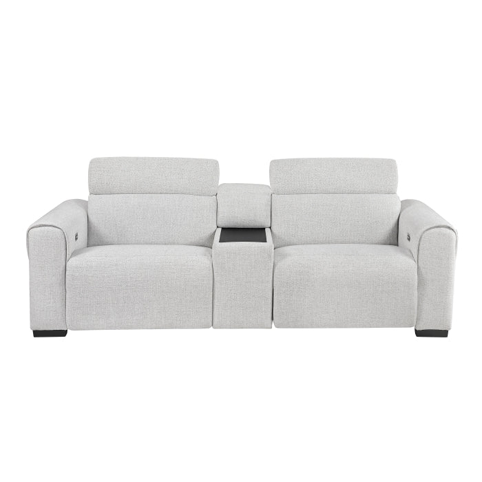 McPherson Power Double Reclining Love Seat with Center Console and Power Headrests, Charging Ports