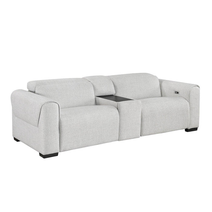 McPherson Power Double Reclining Love Seat with Center Console and Power Headrests, Charging Ports